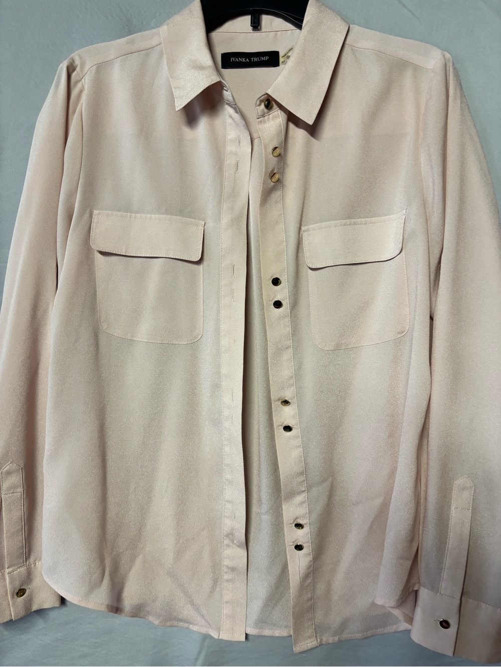 Ivanka Trump Light Blush Silk-Look Blouse